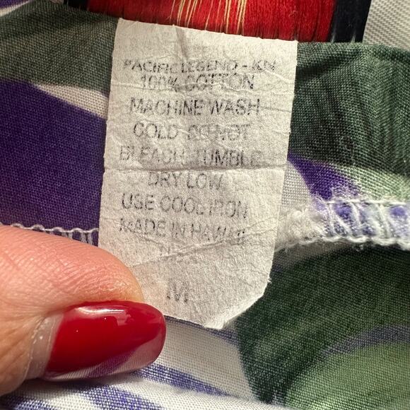 Pacific Legend Womens Hawaiian Midi Dress Size M Tropical MuuMuu Vacation Purple - Picture 9 of 13